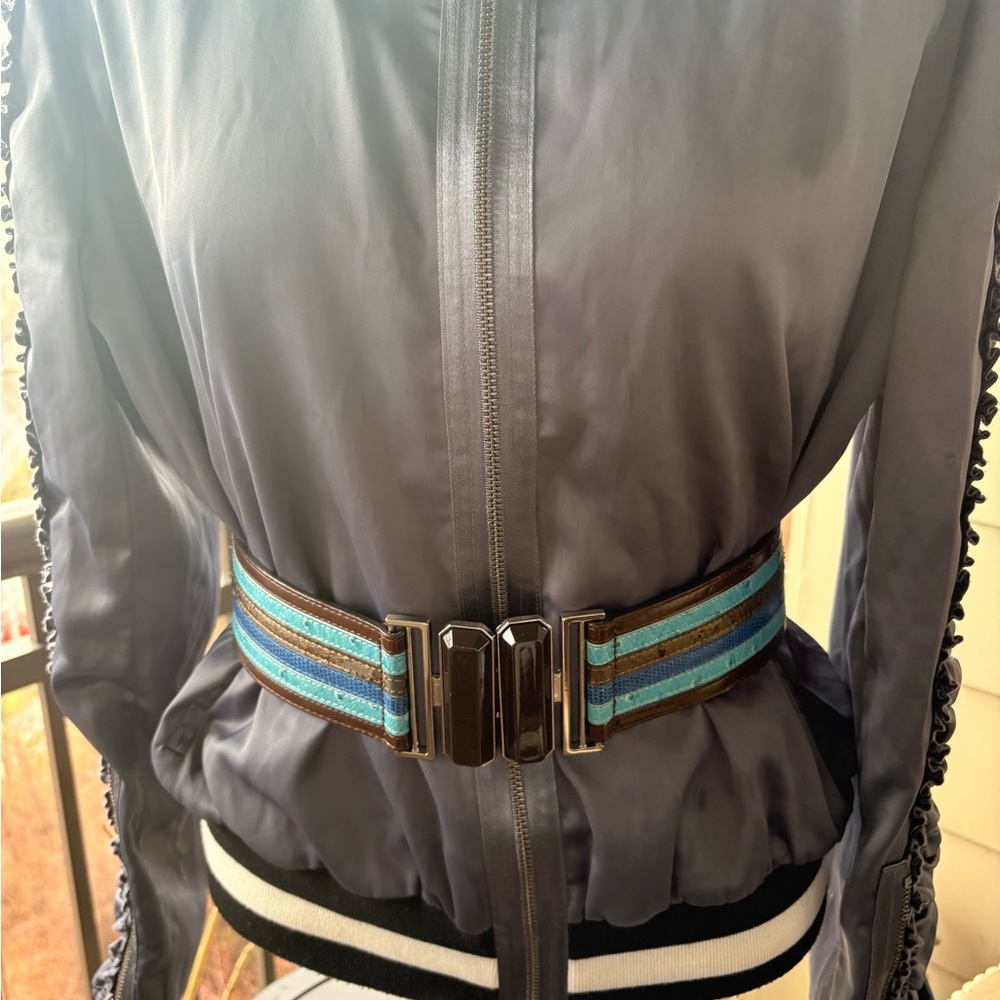 William Rast Blue and Brown Striped Belt